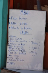 Peruvian menu