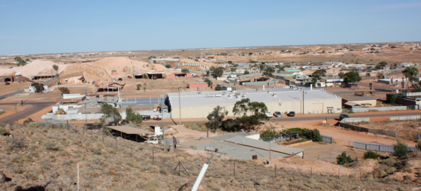Looking out on Coober Pedy
