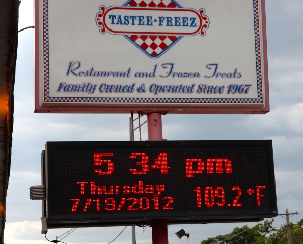 time and temp sign