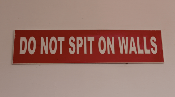 No spitting