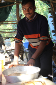 Binj Mohan at work in the kitchen