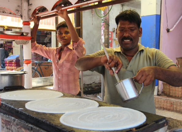 making dosas