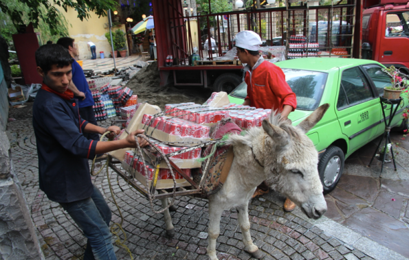 Delivering soft drinks, Tehran, Iran
