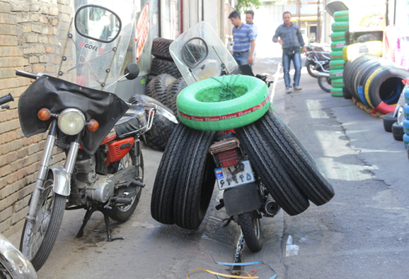 Delivering tyres, Tehran, Iran