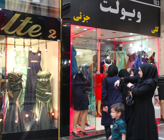 Evening gowns, Tehran bazaar