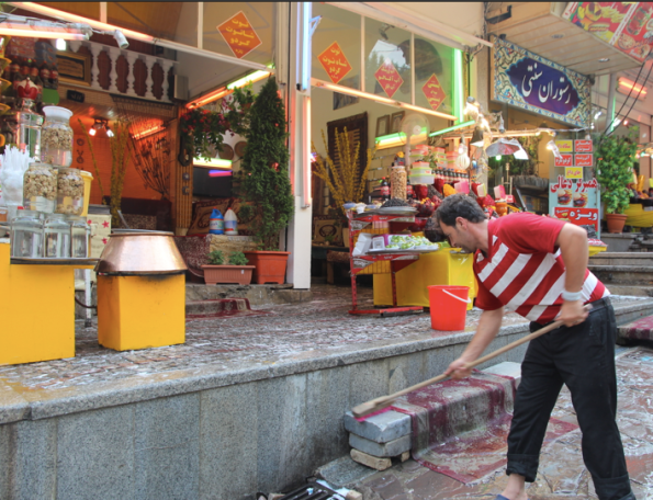Sweeping stairs, Iran