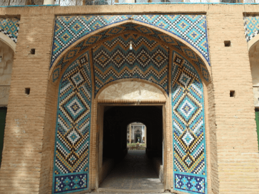 tilework at tomb of Shah Nematallah
