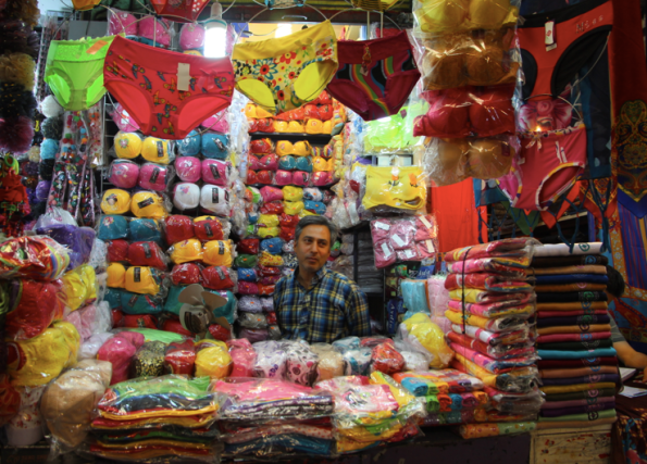 Undies and knitting wool, Tehran bazaar
