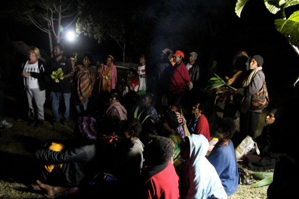 Asaro village at night