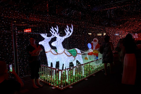 Santa at Canberra's Christmas light show