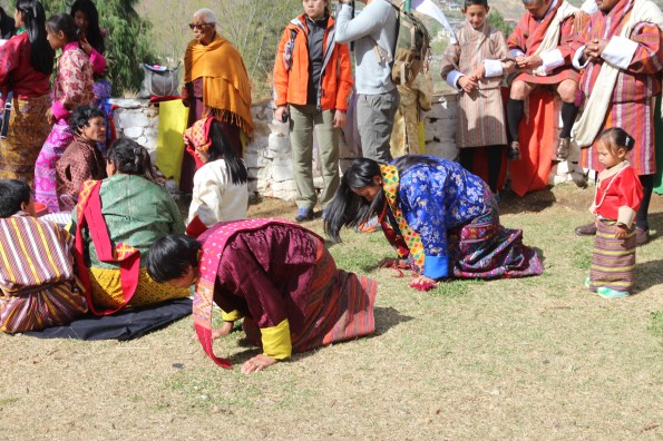 Bowing to the king, Bhutan