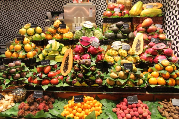 Barcelona market exotic fruits