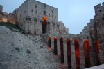 Aleppo citadel entrance at&nbsp;night