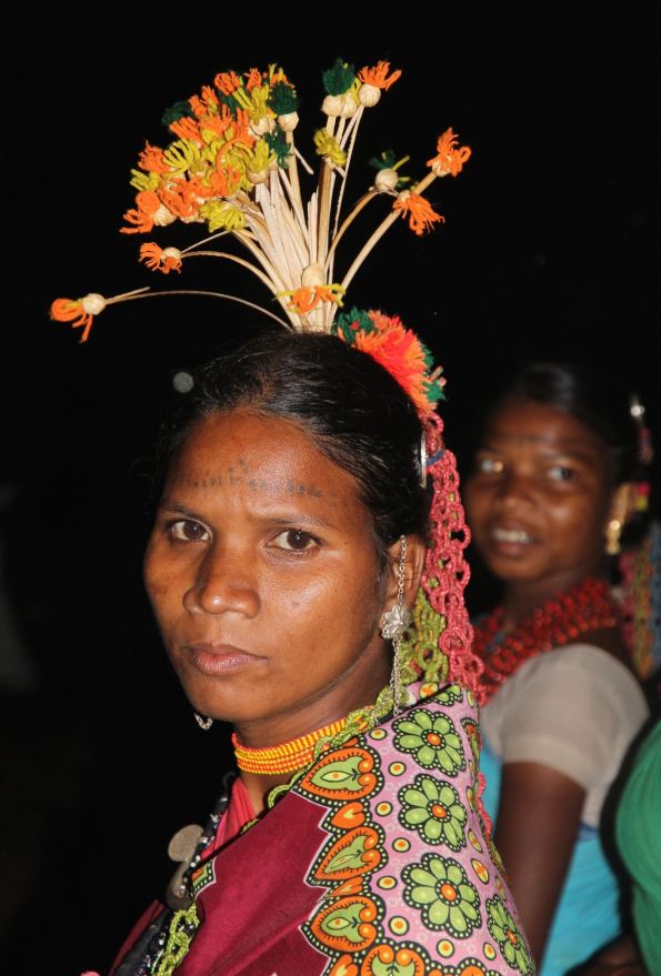 Baiga dancer with headdress, India