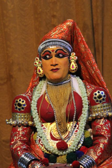 Kathakali dancer using eye expressions