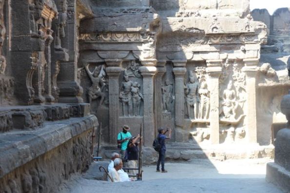 Walking around Kailasha Temple,