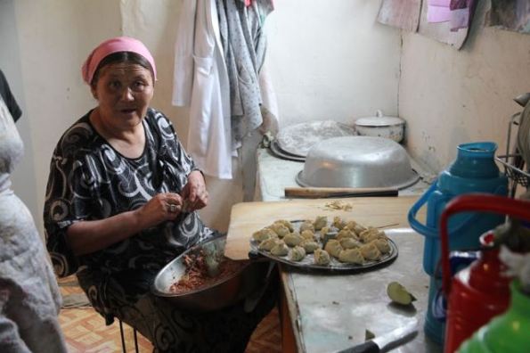 Cooking dumplings, Mongolia