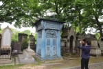 A blue monument, Montmartre&nbsp;Cemetery