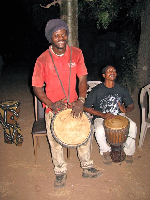 Malian drummer in red