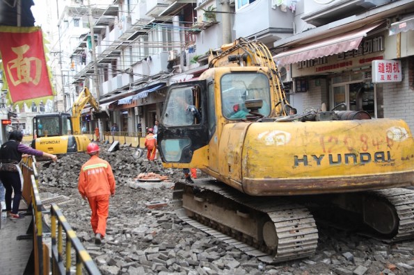 Road works, China