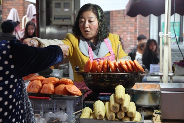 Selling persimmon cakes, China