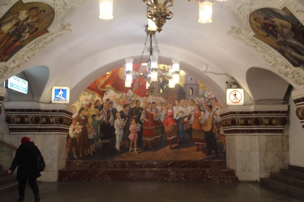 Mural in Kievskaya station, Moscow