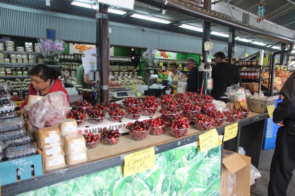 Roadside market, cherries