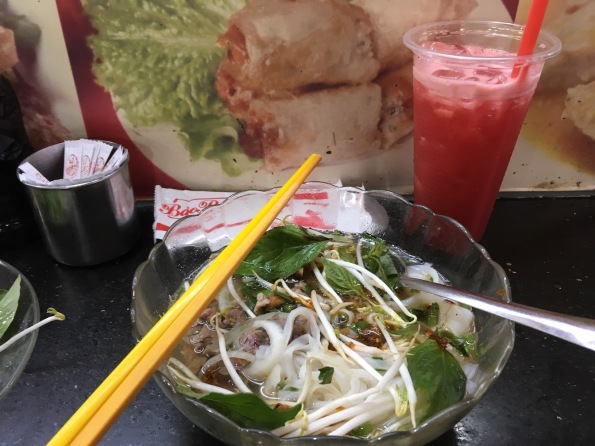 Pho and watermelon juice, Ho Chi Minh City, Vietnam
