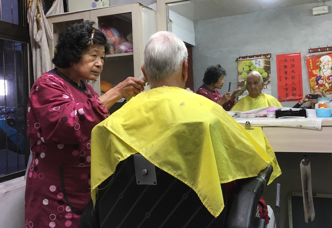 Getting the sideburns trimmed