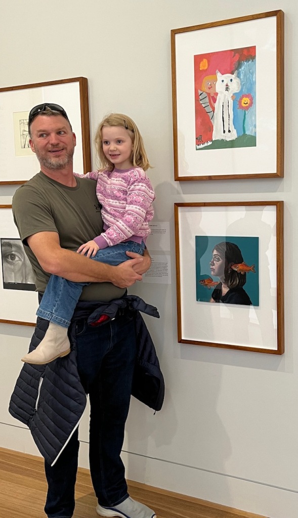 Portrait artist and her dad