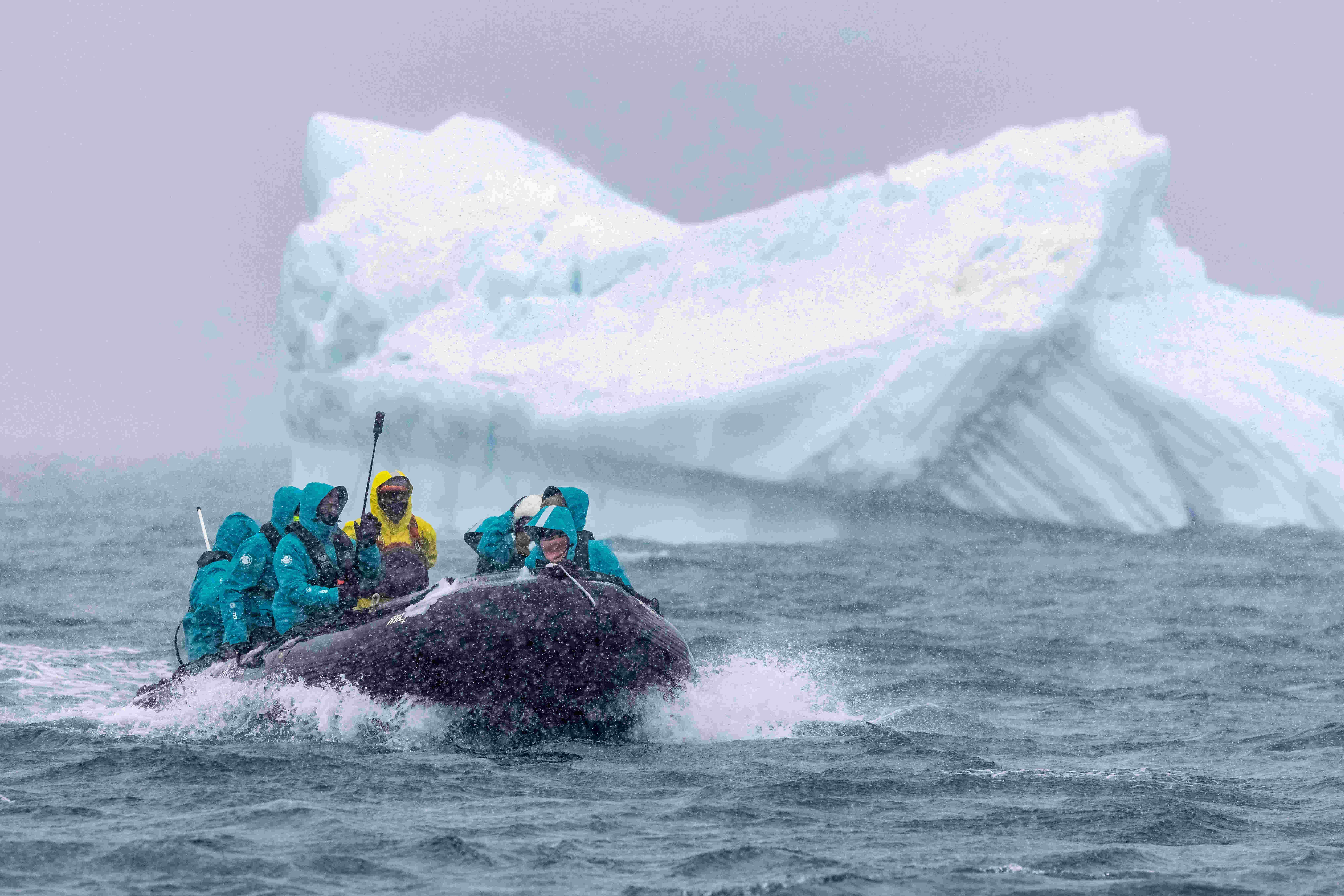 Zodiac with iceberg