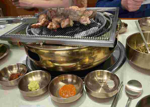 Korean barbecue and the sides